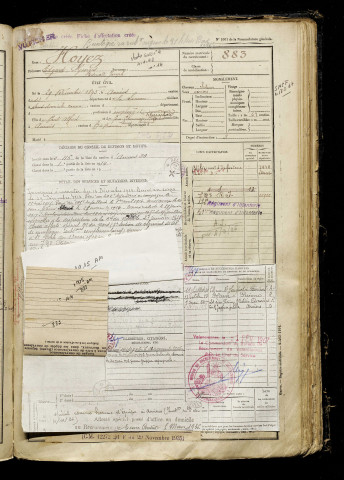 Hoyez, Edgard Georges Edouard Joseph, né le 29 décembre 1895 à Amiens (Somme), classe 1915, matricule n° 883, Bureau de recrutement d'Amiens