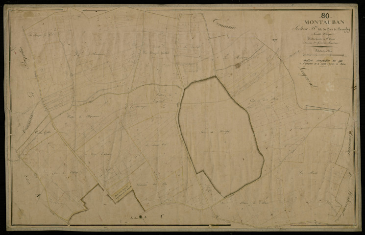 Plan du cadastre napoléonien - Montauban-De-Picardie (Montauban) : Bois de Bernafaÿ (Le), B