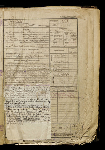 Crépin, Charles Joseph Théophile, né le 25 novembre 1900 à Maisnières (Somme), classe 1920, matricule n° 503, Bureau de recrutement d'Abbeville