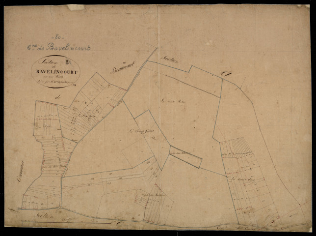 Plan du cadastre napoléonien - Bavelincourt : B1