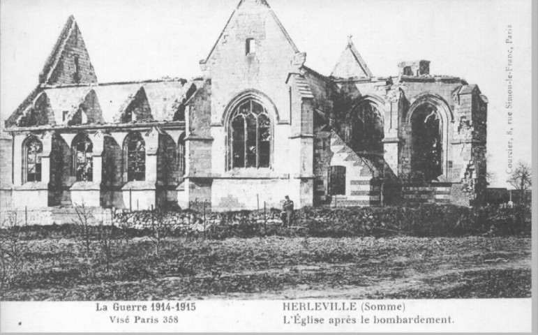 La Guerre 1914-1915 - L'Eglise après le bombardement