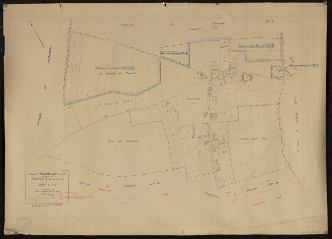 Plan du cadastre rénové - Tilloy-Floriville : section A2