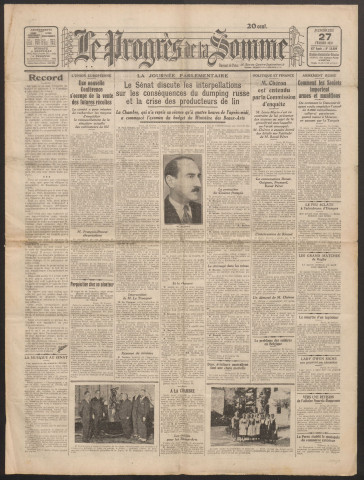 Le Progrès de la Somme, numéro 18809, 27 février 1931