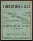 L'Automobile-club de Picardie et de l'Aisne. Revue mensuelle, 138, janvier 1923