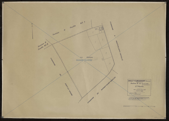 Plan du cadastre rénové - Sailly-Flibeaucourt : section D2