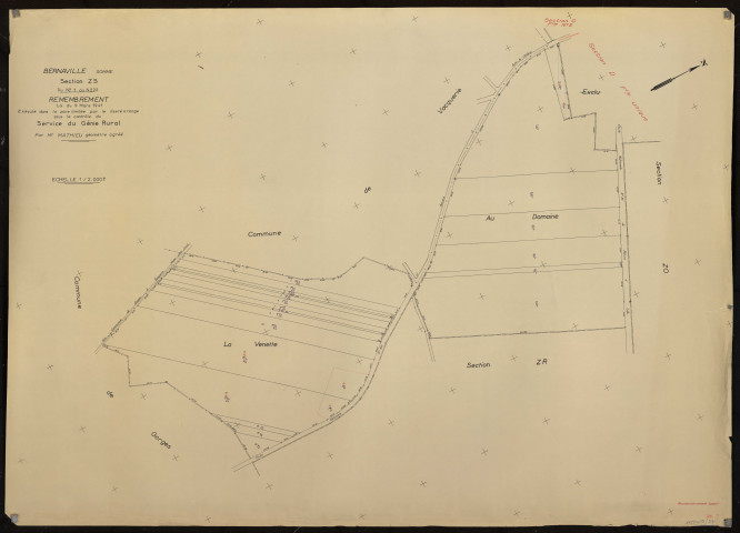 Plan du cadastre rénové - Bernaville : section ZS