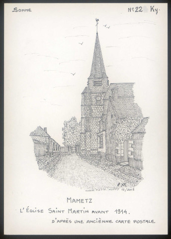 Mametz : église Saint-Martin avant 1914 - (Reproduction interdite sans autorisation - © Claude Piette)