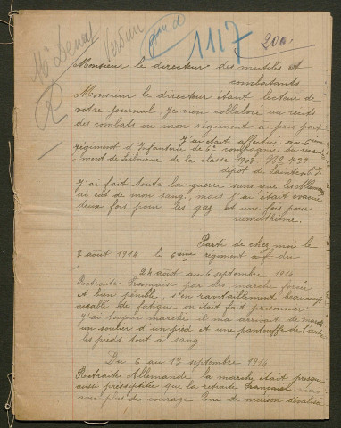 Témoignage de Jolly, Emile et correspondance avec Jacques Péricard