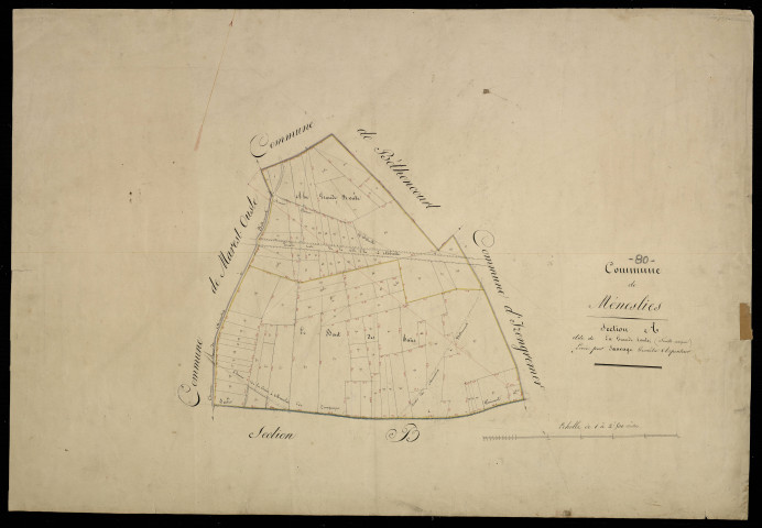 Plan du cadastre napoléonien - Meneslies : Grande Route (La), A