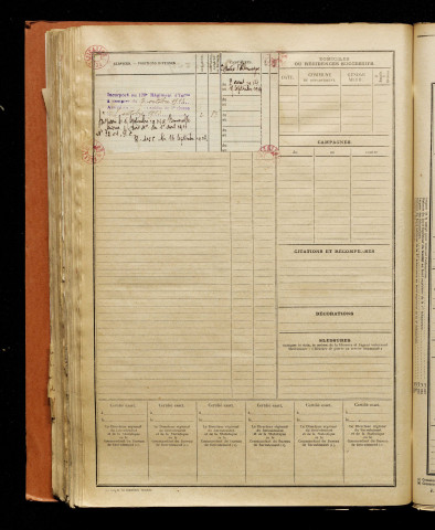 Leclercq, Henri Albéric, né le 14 octobre 1892 à Berteaucourt-les-Dames (Somme), classe 1912, matricule n° 180, Bureau de recrutement d'Abbeville