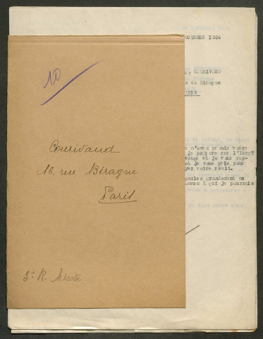 Témoignage de Courivaud (Lieutenant) et correspondance avec Jacques Péricard