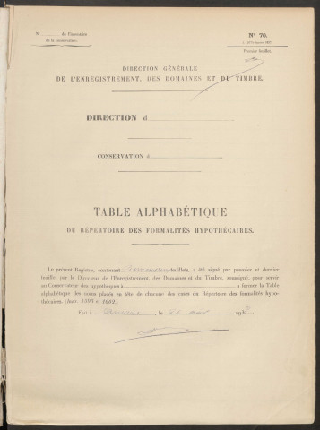 Table du répertoire des formalités, de Duachaux à Dupuits, registre n° 14 (Conservation des hypothèques de Montdidier)