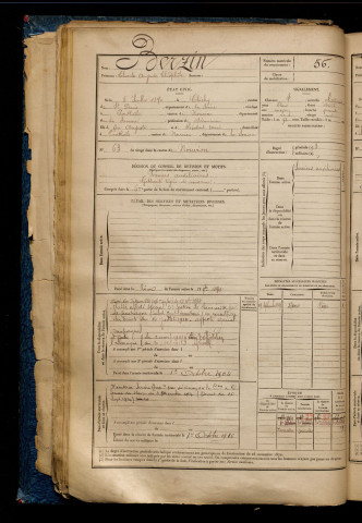 Berzin, Charles Auguste Théophile, né le 05 juillet 1870 à Clichy-sous-Bois (Seine-Saint-Denis), classe 1890, matricule n° 56, Bureau de recrutement d'Abbeville