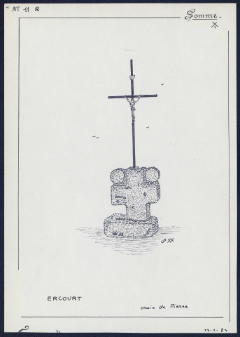 Ercourt : croix de pierre - (Reproduction interdite sans autorisation - © Claude Piette)