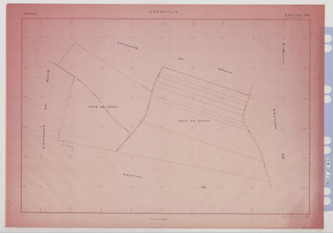 Plan du cadastre rénové - Carrepuy : section ZB