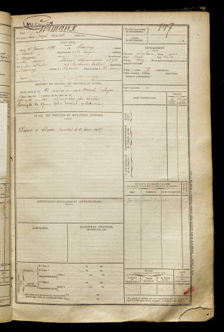 Grimaux, Louis Joseph Marcel, né le 12 janvier 1896 à Rouvroy-en-Santerre (Somme), classe 1916, matricule n° 147, Bureau de recrutement de Péronne