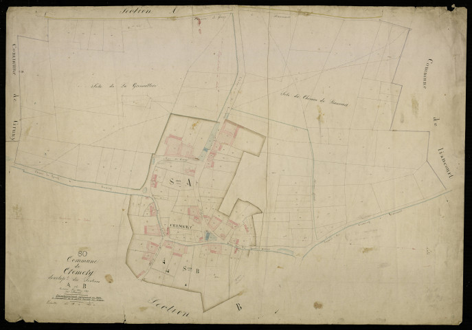 Plan du cadastre napoléonien - Cremery : développement des sections A2 et B