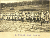 Revue militaire de la 127e Division le 29 mai 1918 à Rupt-en-Woëvre : l'appel des brancardiers et des conducteurs morts pour la France