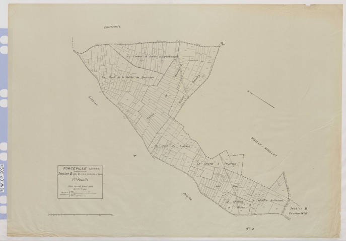 Plan du cadastre rénové - Forceville (Forceville-en-Amiénois) : section B1