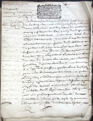 Etude de Me Nicolas Rouget à Amiens (étude n°5). Minutes de l'année 1710