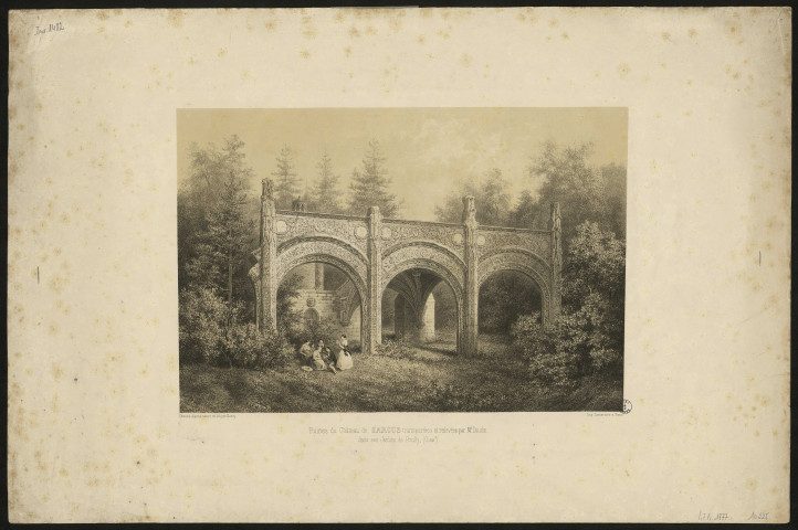 Ruines du château de Sarcus transportées et relevées par Mr Daudin dans ses jardins de Pouilly (Oise)