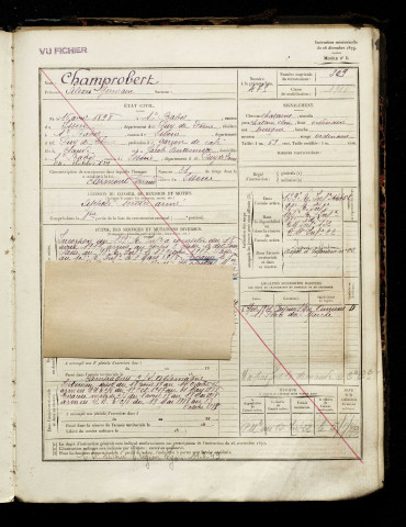 Champrobert, Alexis Germain, né le 16 avril 1898 à Saint-Babel (Puy-de-Dôme), classe 1918, matricule n° 309, Bureau de recrutement d'Amiens