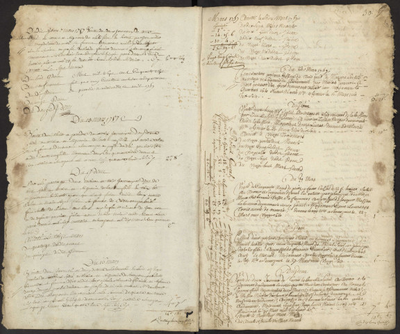 Centième denier du bureau d'Andainville pour la période du 1er mars 1757 au 30 octobre 1758