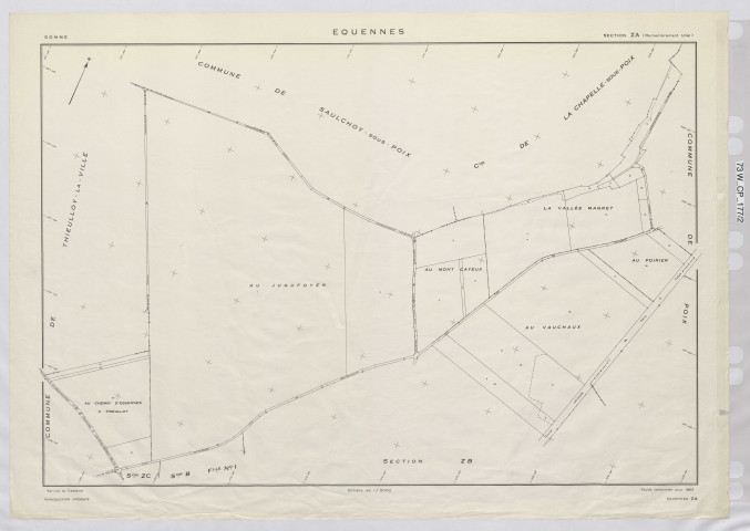 Plan du cadastre rénové - Equennes-Eramecourt : section ZA