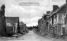 Lamotte en Santerre (Somme). La Route d'Amiens et l'Usine de Bonneterie. The Amiens Road'and the hosiery shop