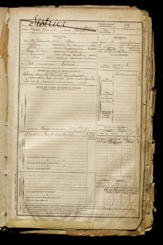 Sistrier, Ulysse Edouard, né le 30 décembre 1881 à Bus-lès-Artois (Somme), classe 1901, matricule n° 19, Bureau de recrutement d'Abbeville