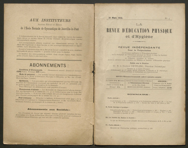 La Revue d'éducation physique et d'hygiène. Revue indépendante