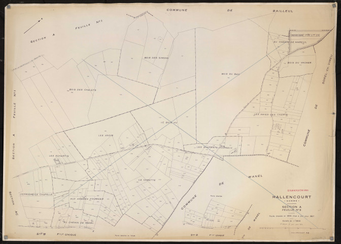 Plan du cadastre rénové - Hallencourt : section A2