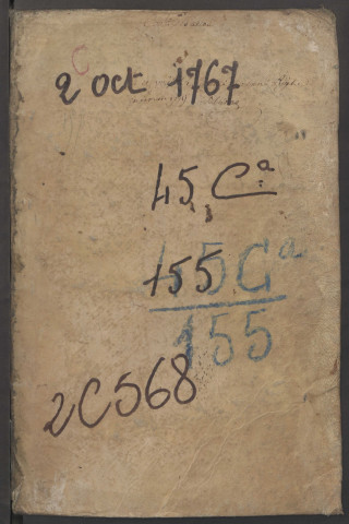Contrôle des actes du bureau d’Amiens pour la période du 2 octobre 1767 au 7 mars 1768