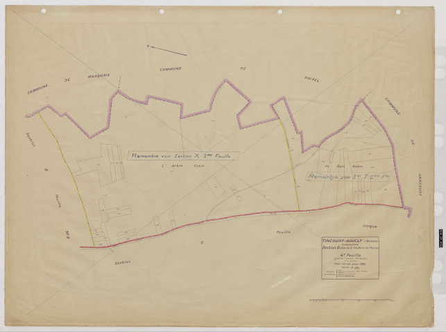 Plan du cadastre rénové - Tincourt-Boucly : section B4