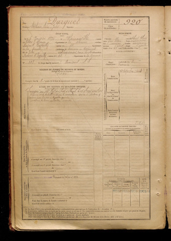 Darquet, Stéphane Léon Jules, né le 06 janvier 1875 à Rainneville (Somme), classe 1895, matricule n° 920, Bureau de recrutement d'Amiens