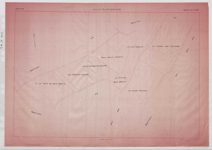 Plan du cadastre rénové - Ailly-sur-Somme : section AO