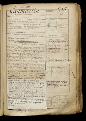 Caumartin, Léonce Georges Octave, né le 11 juillet 1892 à Yaucourt-Bussus (Somme), classe 1912, matricule n° 705, Bureau de recrutement d'Abbeville