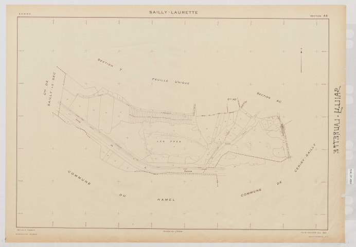 Plan du cadastre rénové - Sailly-Laurette : section AE