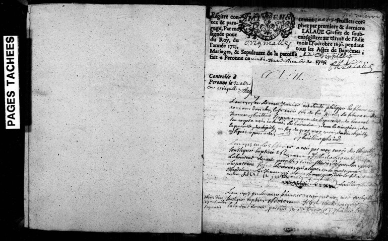 Chipilly (Saint-Martin) : baptêmes, mariages, sépultures