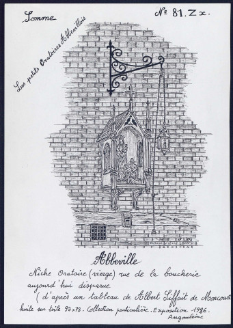 Abbeville : niche oratoire rue de la boucherie aujourd'hui disparue - (Reproduction interdite sans autorisation - © Claude Piette)