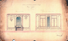 Maison particulière de M. Dubrule, projet de boiseries pour le salon : dessin de l'architecte Victor Delefortrie