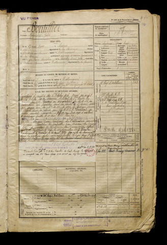 Boutillier, Raymond Jules, né le 25 mai 1900 à Amiens (Somme), classe 1920, matricule n° 7, Bureau de recrutement d'Abbeville