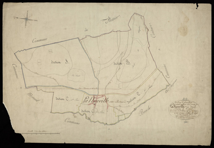 Plan du cadastre napoléonien - Neuville-Sire-Bernard (La) (La Neuville-Sire-Bernard) : tableau d'assemblage