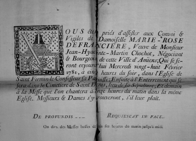 Etude de Me François Henin à Amiens (étude n°3). Minutes de l'année 1731