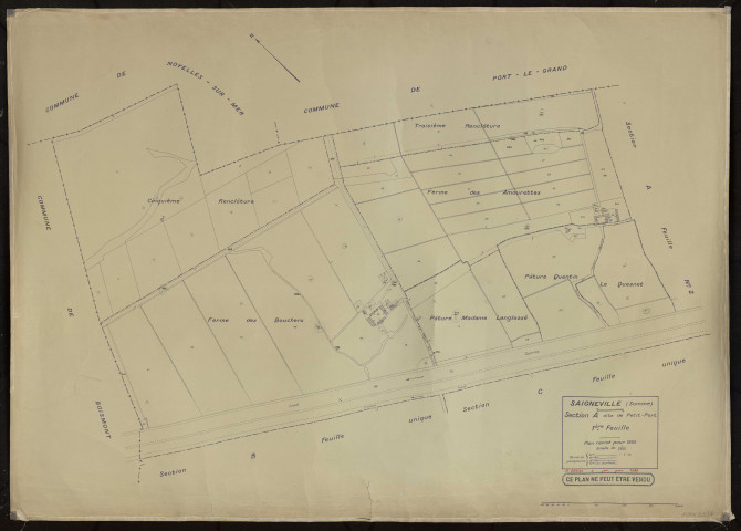 Plan du cadastre rénové - Saigneville : section A1