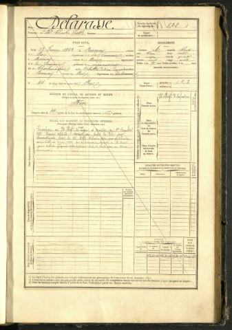 Delarasse, Jean Baptiste Charles Juste, né le 22 février 1862 à Bernay (Somme, France), classe 1882, matricule n° 832, Bureau de recrutement d'Abbeville
