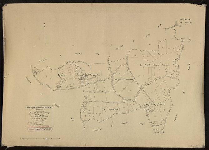 Plan du cadastre rénové - Saint-Quentin-en-Tourmont : section B5