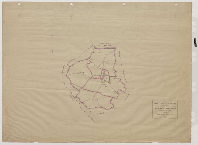 Plan du cadastre rénové - Saint-Gratien : tableau d'assemblage (TA)