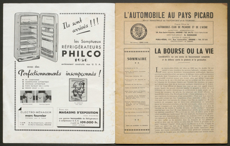 L'Automobile au Pays Picard. Revue de l'Automobile et du Tourisme. Organe officiel de l'Automobile-Club de Picardie et de l'Aisne, 387, janvier 1957