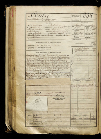 Conty, Adolphe Jean Baptiste, né le 02 août 1899 à Conchil-le-Temple (Pas-de-Calais), classe 1919, matricule n° 336, Bureau de recrutement d'Abbeville